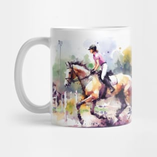 Young girl equestrian riding Mug